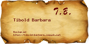 Tibold Barbara névjegykártya
